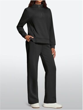 IUGA 2-Piece Matching Wide Leg Pants Lounge Set